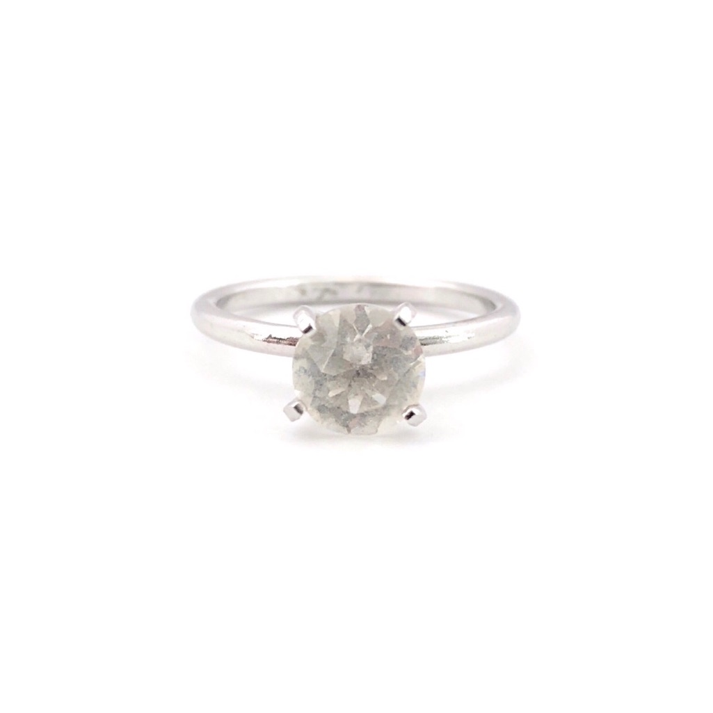 Vtg Uncas Solitaire Cz Cubic Zirconia Silver Ring